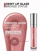 flormar Dewy Lip Glaze lip gloss hidratant culoare 005 Bronze Statue 4.5 ml
