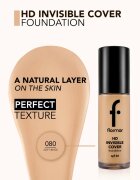 flormar HD Invisible Cover Foundation Machiaj usor cu efect de luminozitate SPF 30 culoare 80 Soft Beige 30 ml