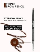 flormar Triple Brow Pencil creion pentru sprancene 3 in 1 culoare 003 Coffee 0.75 g