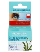 FlosLek Laboratorium Eye Care Gel pentru jurul ochilor cu patlagina si luminator medicale 10 g