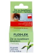 FlosLek Laboratorium Eye Care Gel pentru jurul ochilor cu un luminator și ceai verde 10 g