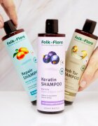 Folk & Flora Blackcurrant șampon regenerator cu efect de nutritiv 400 ml