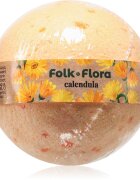 Folk & Flora Calendula bile eferverscente pentru baie cu gălbenele 130 g