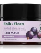 Folk & Flora Keratin & Black Currant masca de par regeneratoare 200 ml