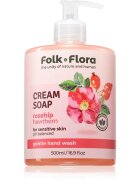 Folk & Flora Rosehip & Hawthorn Sapun lichid pentru piele sensibila 500 ml