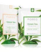 FOREO Farm to Face Sheet Mask Green Tea masca de celule cu efect calmant pentru ten mixt 3x20 g