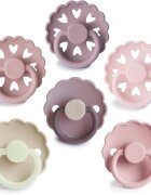 FRIGG 6-Pack Pacifiers Round Silicone Size 2 suzetă Blooming Love 6 buc