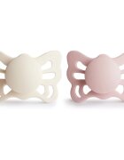 FRIGG Butterfly Size 1:0-6 months suzetă Cream/Blush 2 buc