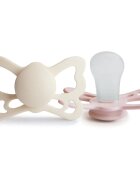 FRIGG Butterfly Size 2:6-18 months suzetă Cream/Blush 2 buc