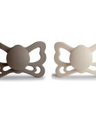 FRIGG Butterfly Size 2:6-18 months suzetă Portobello/Cream 2 buc