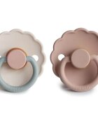 FRIGG Daisy Size 2:6-18 months suzetă Blush/Cotton candy 2 buc