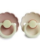 FRIGG Daisy Size 2:6-18 months suzetă Blush night/Cream night 2 buc