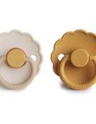 FRIGG Daisy Size 2:6-18 months suzetă Chamomile/Honey gold 2 buc