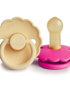 FRIGG Daisy Size 2:6-18 months suzetă Pale Daffodil/Fuchsia 2 buc