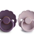 FRIGG Daisy Size 2:6-18 months suzetă Violet Dream/Soft Lilac 2 buc