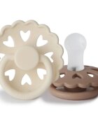 FRIGG Fairytale Round Silicone 2-Pack Size 1 suzetă The Ugly Duckling/The Emperors New Clothes 2 buc