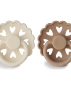 FRIGG Fairytale Round Silicone 2-Pack Size 2 suzetă The Ugly Duckling/The Emperors New Clothes 2 buc