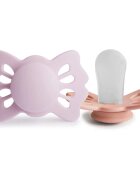FRIGG Lucky Size 1:0-6 months suzetă Soft Lilac/Pretty in Peach 2 buc