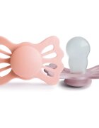 FRIGG Lucky Size 2:6-18 months suzetă Pretty in Peach/Primrose 2 buc