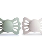 FRIGG Lucky Size 2:6-18 months suzetă Sage/Silver Gray 2 buc