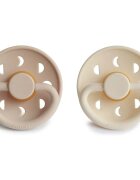 FRIGG Moon Phase Size 1:0-6 months suzetă Cream/Croissant 2 buc