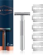 Gillette King C. Double Edge aparat de ras + lame de rezervă 5 buc