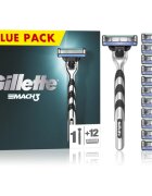 Gillette Mach3 Aparat de ras + rezervă lame 12 buc