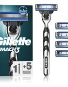 Gillette Mach3 Aparat de ras + rezervă lame 5 buc