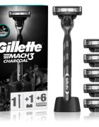 Gillette Mach3 Charcoal aparat de ras cu suport + lame de rezervă 6 buc