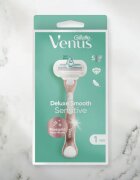 Gillette Venus Deluxe Smooth Sensitive Aparat de ras + rezervă lame RoseGold 3 buc