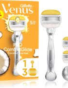 Gillette Venus PRO ComfortGlide Coconut epilator pentru femei cu suport pentru duș + lame de rezervă 3 buc