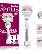 Gillette Venus PRO ComfortGlide Sugarberry epilator pentru femei cu suport pentru duș + lame de rezervă