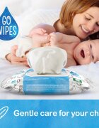 GoWipes Baby 100% Cotton Biodegradable servetele delicate pentru copii pentru piele sensibila 0+ 50 buc