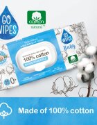 GoWipes Baby 100% Cotton Biodegradable servetele delicate pentru copii pentru piele sensibila 0+ 50 buc