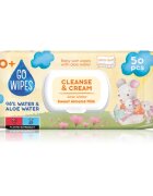 GoWipes Cleanse & Cream Sweet Almond Milk servetele delicate pentru copii pentru piele sensibila aloe vera 0+ 50 buc