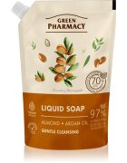 Green Pharmacy Almond & Argan Oil Săpun lichid pentru mâini rezervă 460 ml