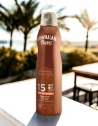 Hawaiian Tropic Glowing Protection Dry Oil Spray spray protector pentru plajă SPF 15 177 ml