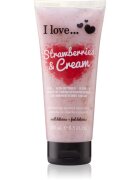 I Love Strawberries & Cream gel de duș cu efect exfoliant 200 ml