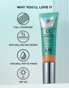IT Cosmetics Your Skin But Better CC+ Natural Matte crema CC pentru un aspect mat SPF 40 Neutral Tan 32 ml