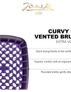 Janeke Curvy "M" Vented Brush perie de tip paletă pentru modelarea termica a parului 21 x 85 x 4 cm 1 buc
