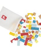 Janod Farm Construction Barrel cuburi din lemn 12m+ 56 buc