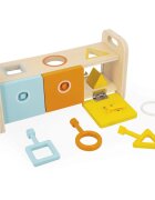 Janod Shape Sorter Box with Keys jucărie interactivă cu piese care se pot insera 18m+ 1 buc