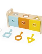 Janod Shape Sorter Box with Keys jucărie interactivă cu piese care se pot insera 18m+ 1 buc