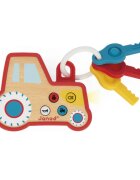 Janod Sound and Light Tractor Keychain jucărie cu activități din lemn 18m+ 1 buc