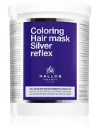 Kallos Coloring Hair Mask Silver Reflex Masca de par neutralizeaza tonurile de galben 1000 ml