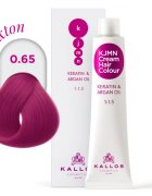 Kallos KJMN Professional Cream Hair Colour Keratin & Argan Oil culoare par cu keratina si ulei de argan culoare 0.65 Pink 100 ml