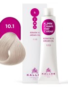Kallos KJMN Professional Cream Hair Colour Keratin & Argan Oil culoare par cu keratina si ulei de argan culoare 10.1 Platinum Ash Blond 100 ml