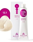 Kallos KJMN Professional Cream Hair Colour Keratin & Argan Oil culoare par cu keratina si ulei de argan culoare 12.1 Special Ultra Blonde 100 ml