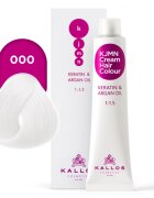 Kallos KJMN Professional Cream Hair Colour Keratin & Argan Oil culoare par culoare 000 Lightener 100 ml
