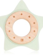 Kikkaboo Silicone and Wood Teether Star jucărie pentru dentiție Mint 1 buc